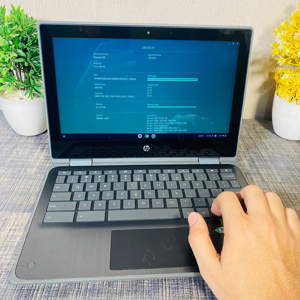 Hp Chromebook 11 G3 x360 | Intel Celeron N4020 | 4GB Ram | 32GB Storage | 11.6 inch HD Display | Intel UHD Graphics 600 Update Till 2029| Chromebook Minor bubbles