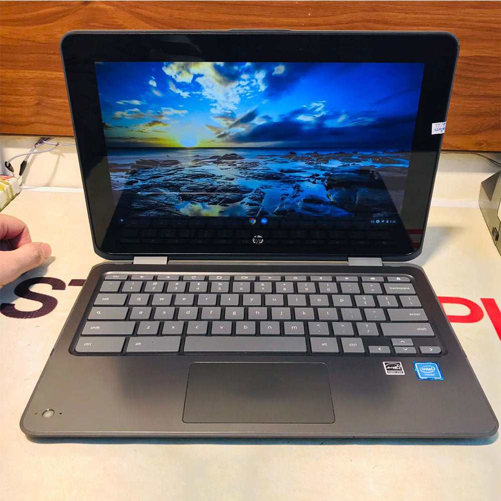 HP | Chromebook X360 11 G1 EE | 32GB Storage | 4GB RAM | Touch Screen | Playstore Supported | 360 Rotation | Dual Core | ChromeBook minor bubbles