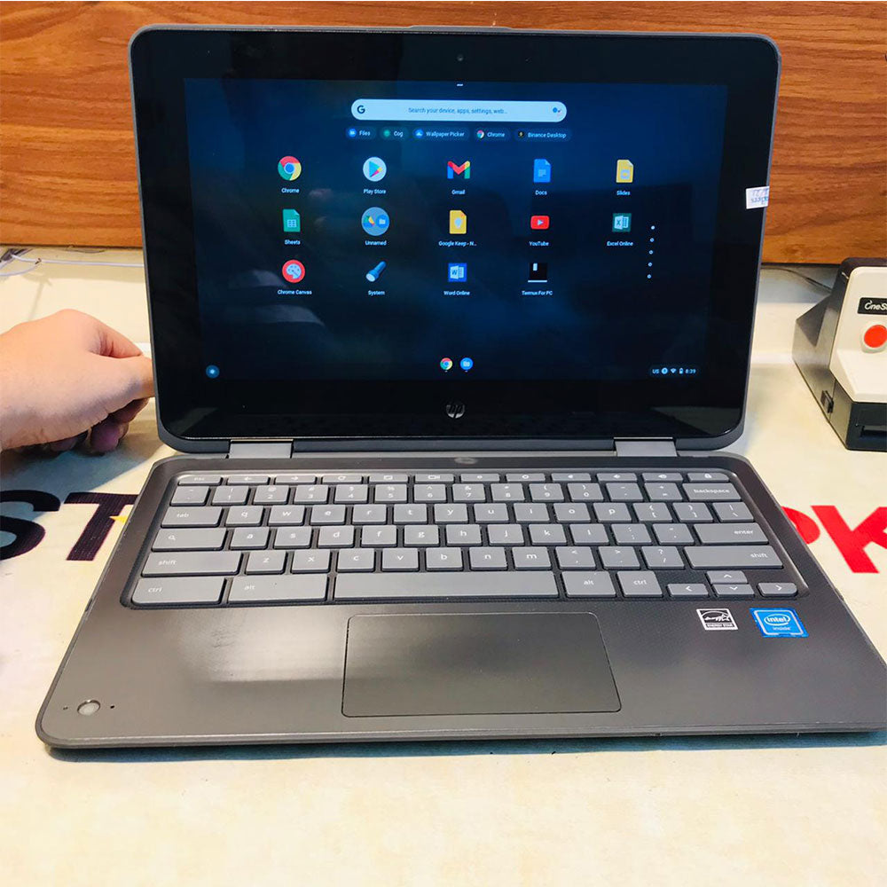 HP | Chromebook X360 11 G1 EE | 32GB Storage | 4GB RAM | Touch Screen | Playstore Supported | 360 Rotation | Dual Core | ChromeBook minor bubbles