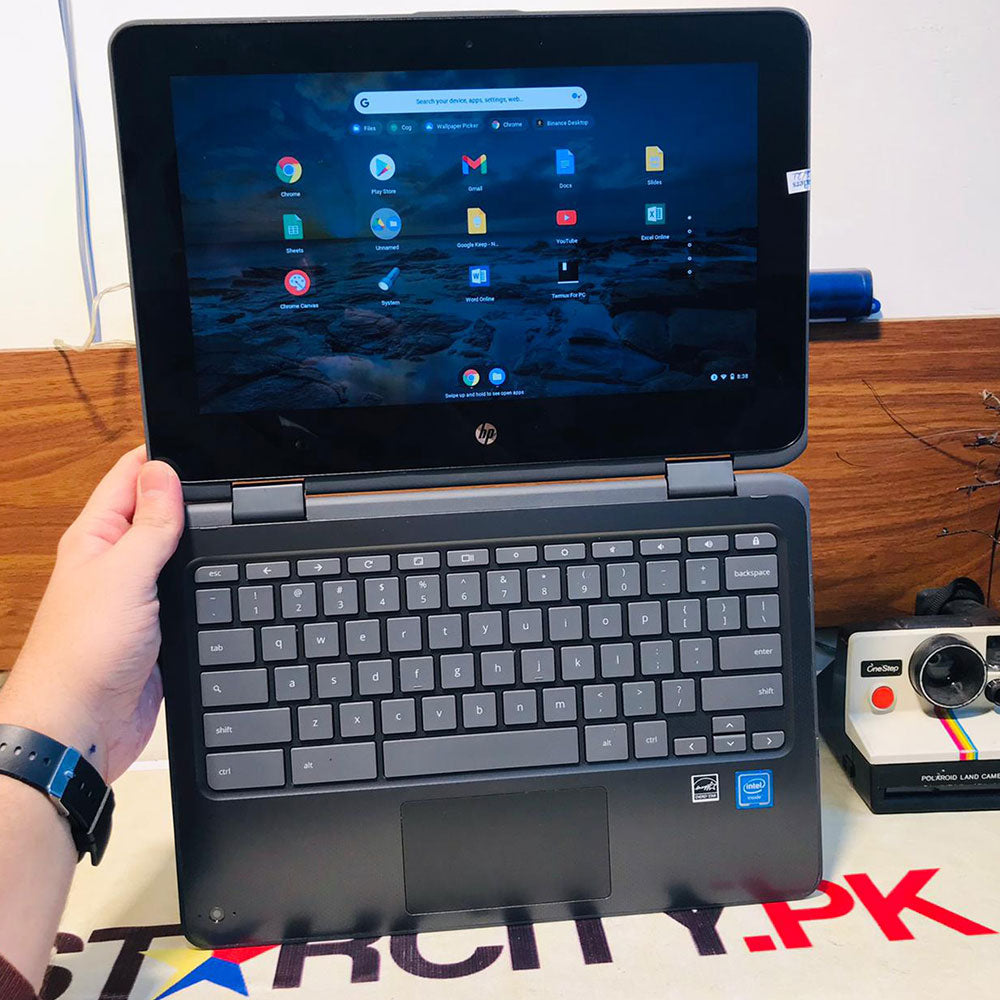 HP | Chromebook X360 11 G1 EE | 32GB Storage | 4GB RAM | Touch Screen | Playstore Supported | 360 Rotation | Dual Core | ChromeBook minor bubbles